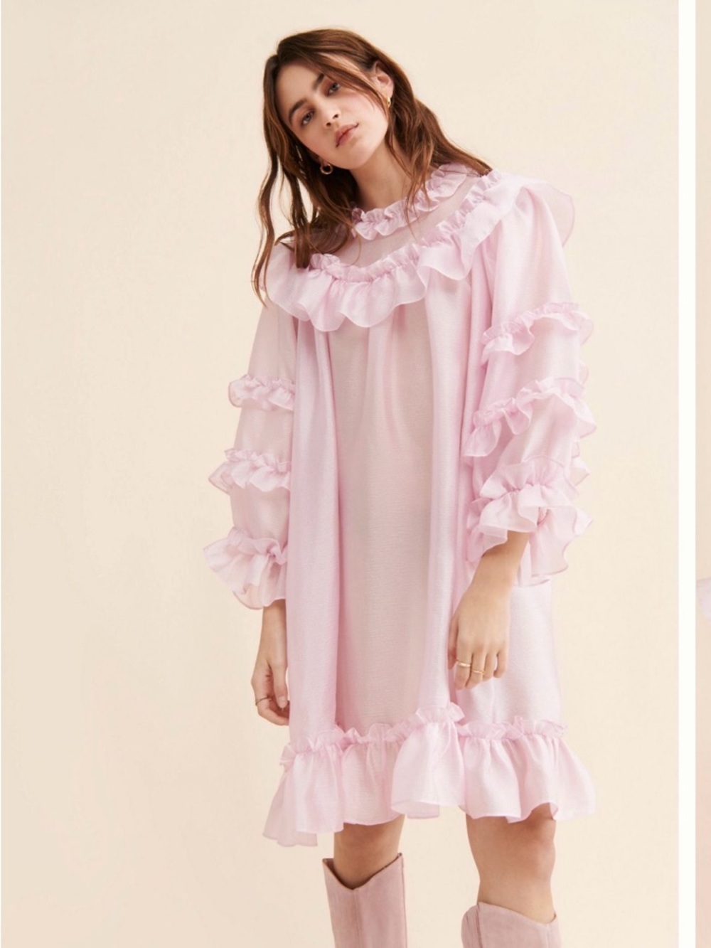 Stella Nova Adena Ruffle Dress in pink